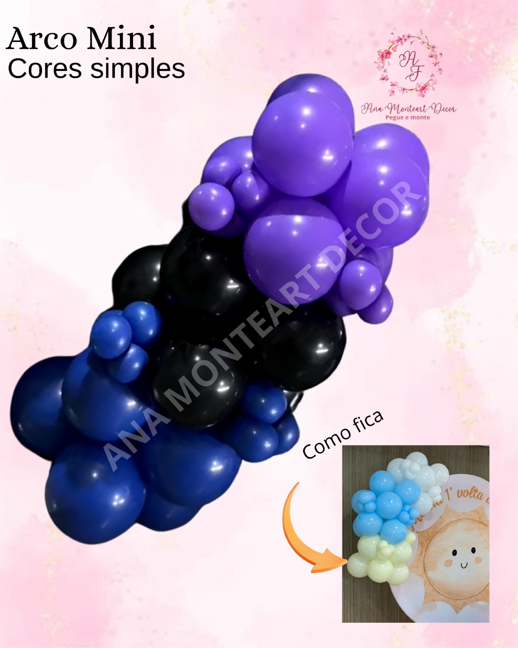 Arco de Balões Mini 2 Cores Simples  - Ana Monteart Decor