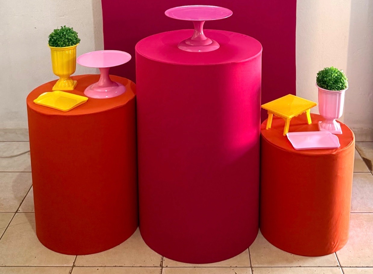 Cilindros Tardezinha Rosa E Laranja - Kit Só Um Bolinho - Ana Monteart Decor