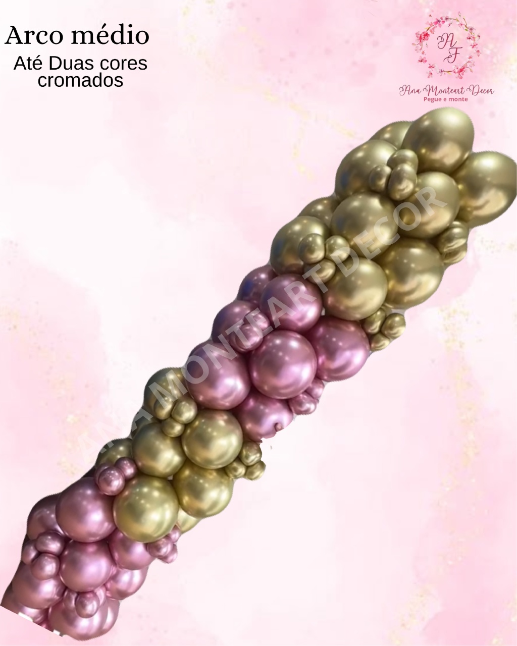 Arco de Balões M Até Dois Cromados  - Ana Monteart Decor