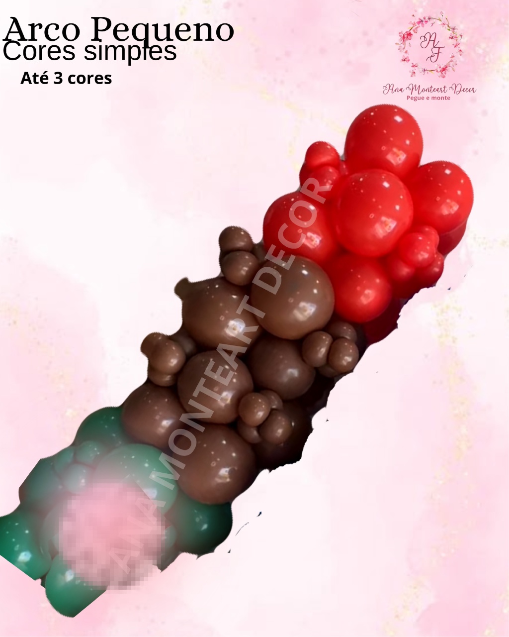 Arco de Balões P Até Três Cores Simples  - Ana Monteart Decor