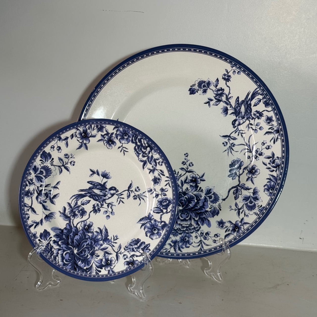 Pratos Decorados Azul Pássaros  - Adriana lok & Decore