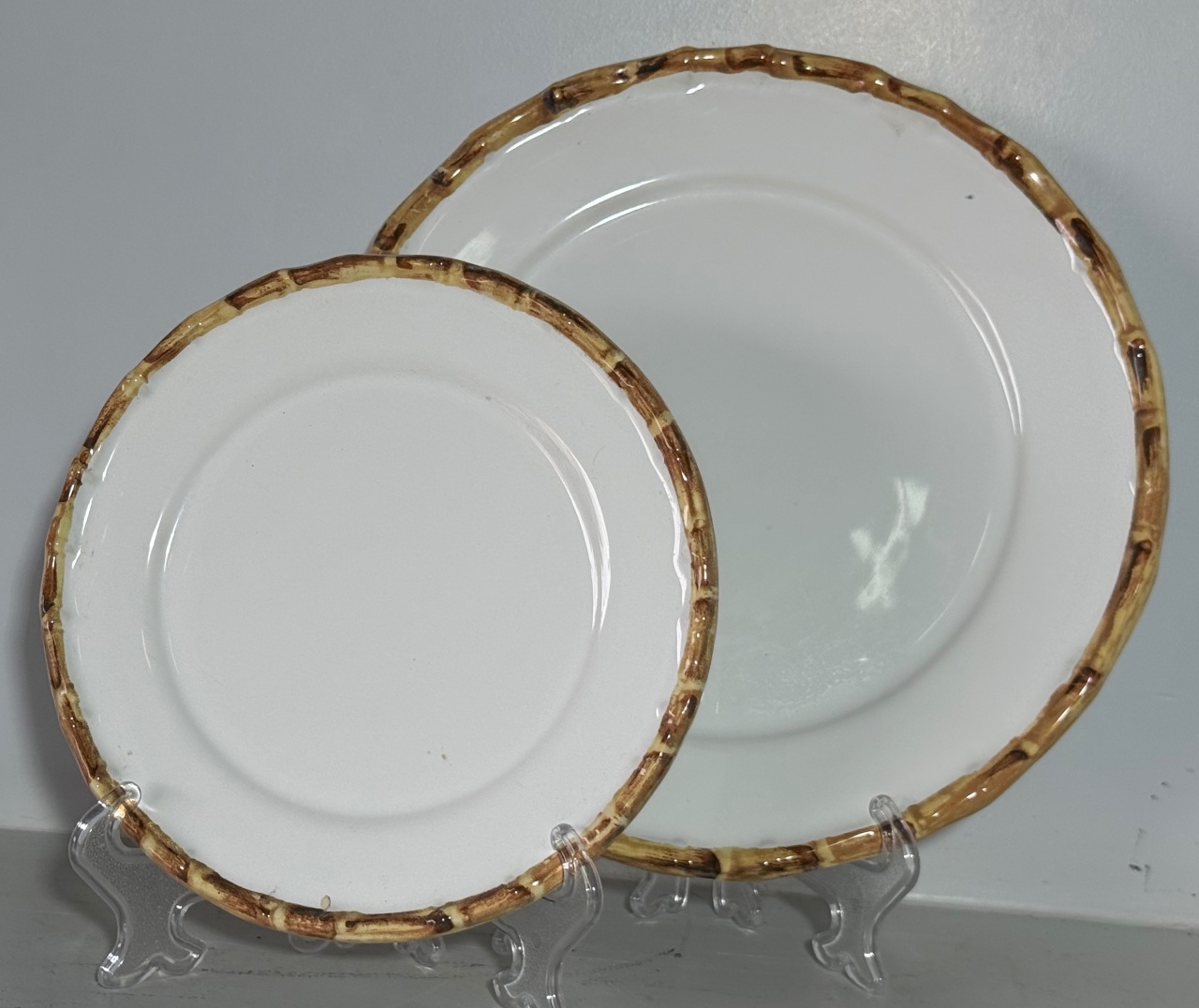 Pratos Decorados Com Borda Bambu  - Adriana lok & Decore
