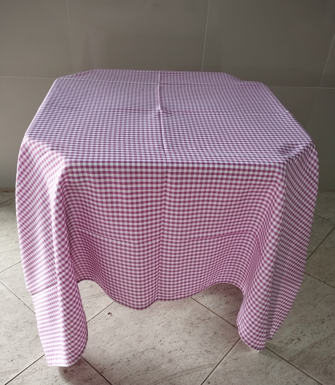 Toalha Quadrada Xadrez Rosa - Adriana lok & Decore