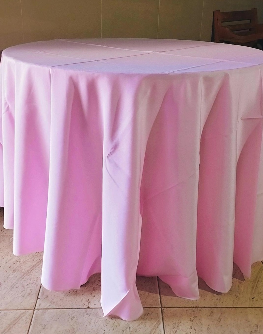 Toalha Redonda Rosa Bebê  - Adriana lok & Decore
