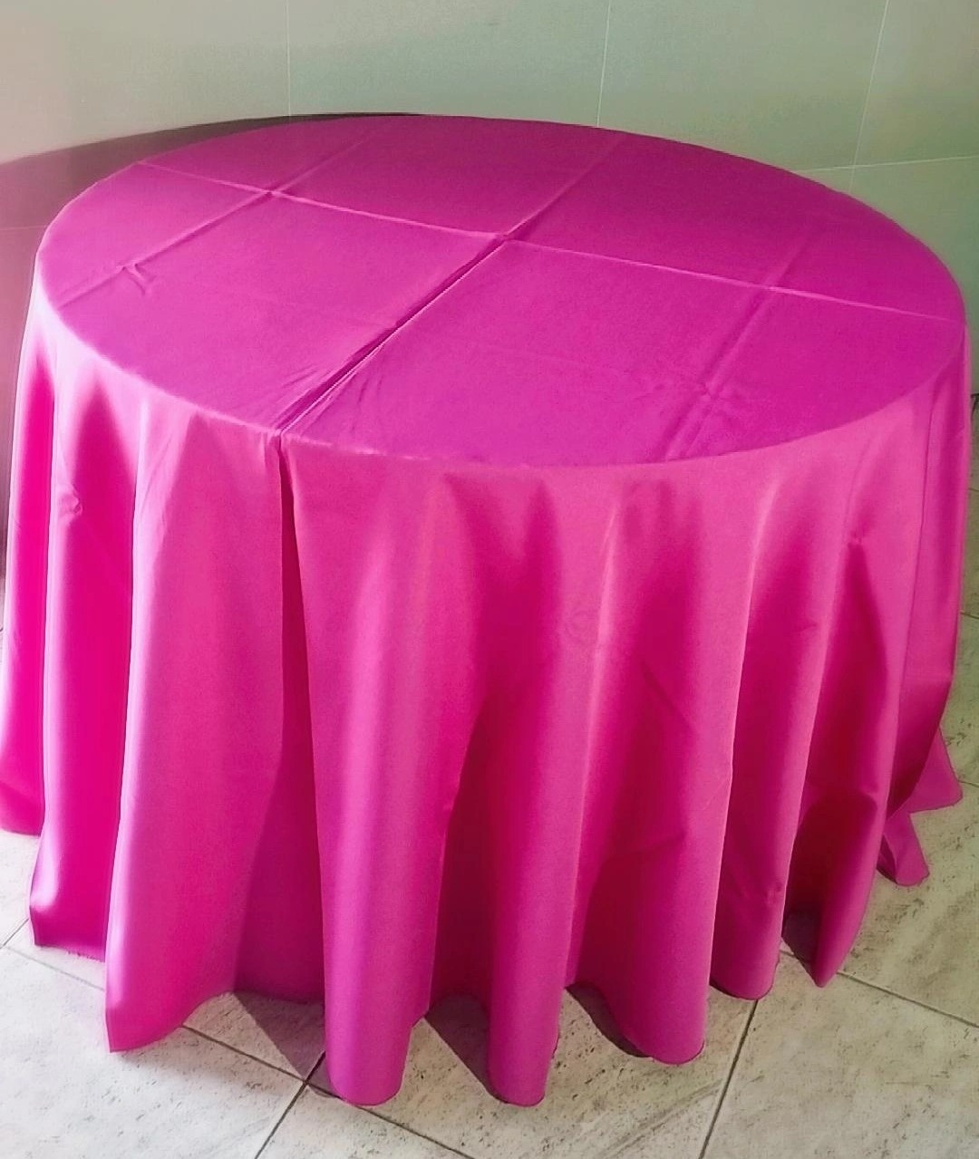 Toalha Redonda Rosa Pink - Adriana lok & Decore