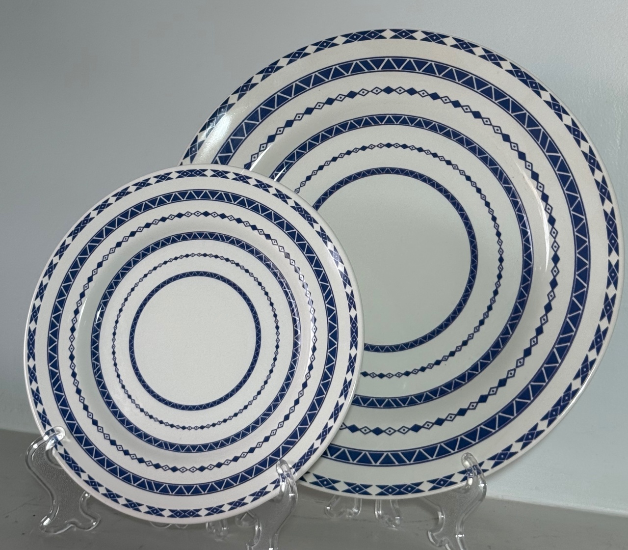 Pratos Decorados Azul Círculos  - Adriana lok & Decore