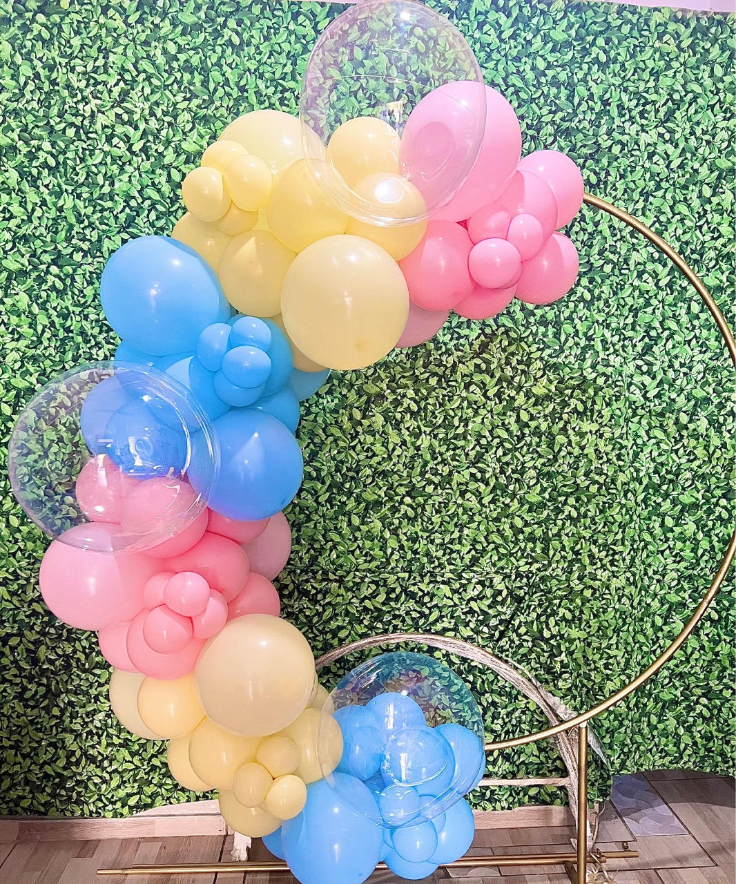 Arco de Balão 3 Cores + Bubble - alfestas