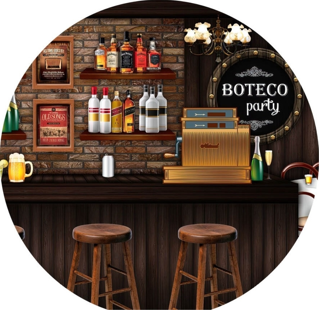 Capa Redonda 1.50X1.50Cm - Boteco -  VM FESTAS DECOR