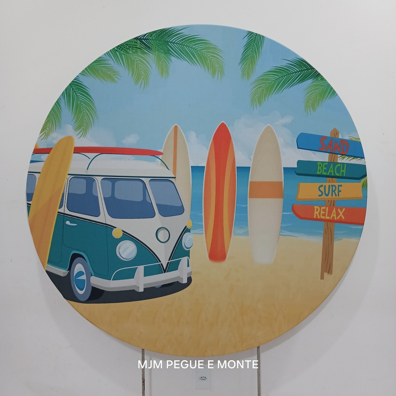 Capa Painel Redondo Praia Beach Surf - MJM PEGUE E MONTE