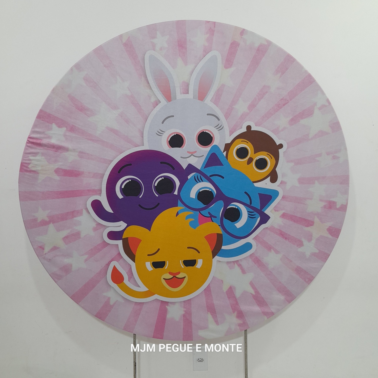 Capa Painel Redondo Bolofofo Rosa - MJM PEGUE E MONTE
