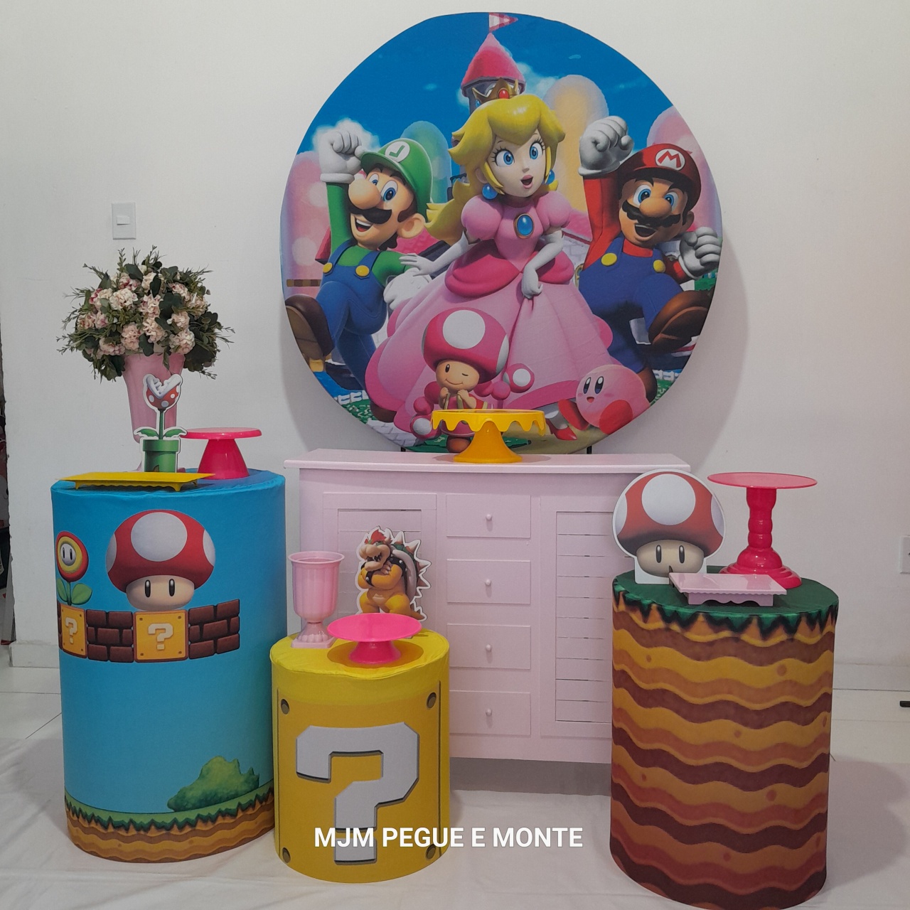 Kit Perola Mario Bros Princesa Peach - MJM PEGUE E MONTE