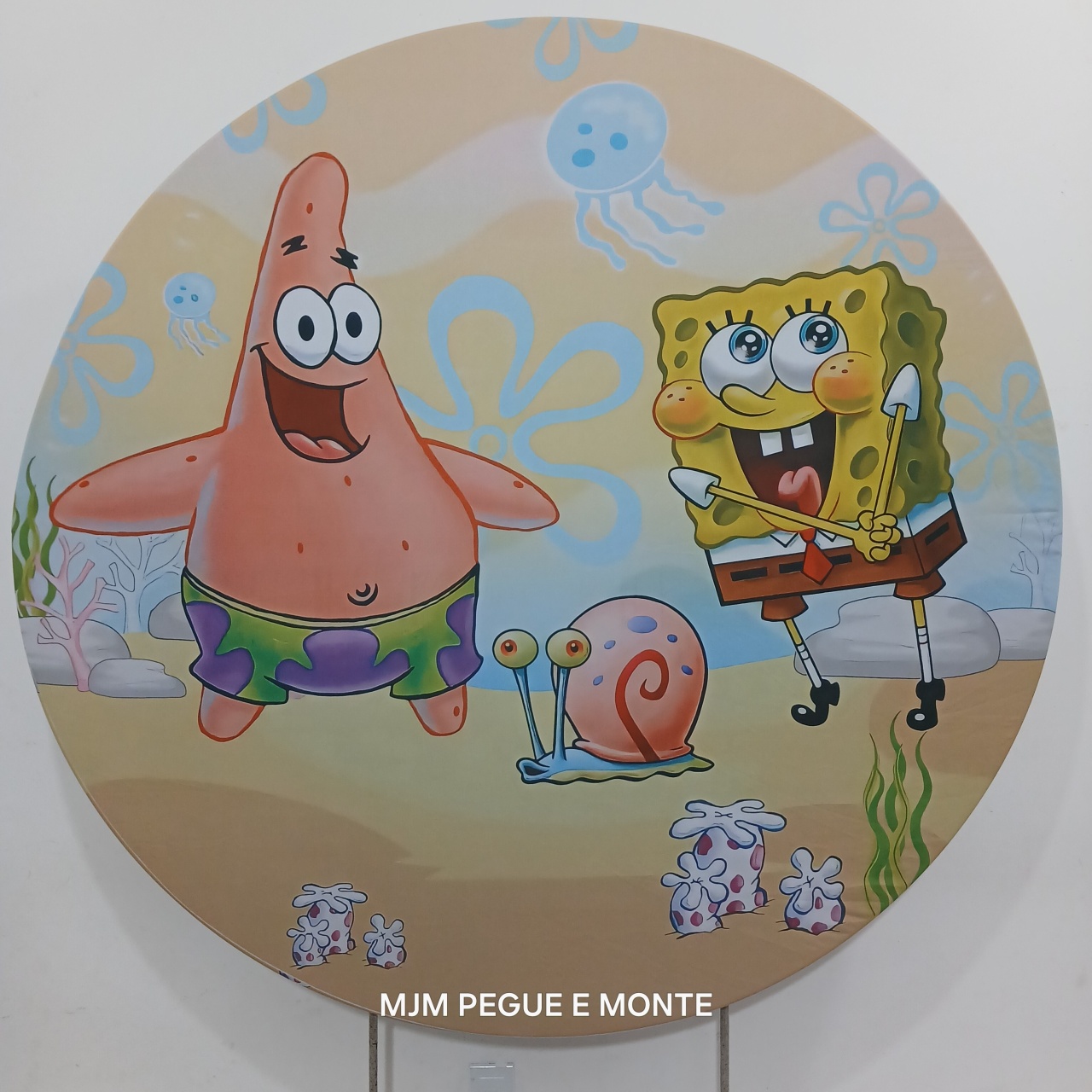 Capa Painel Redondo Bob Esponja - MJM PEGUE E MONTE