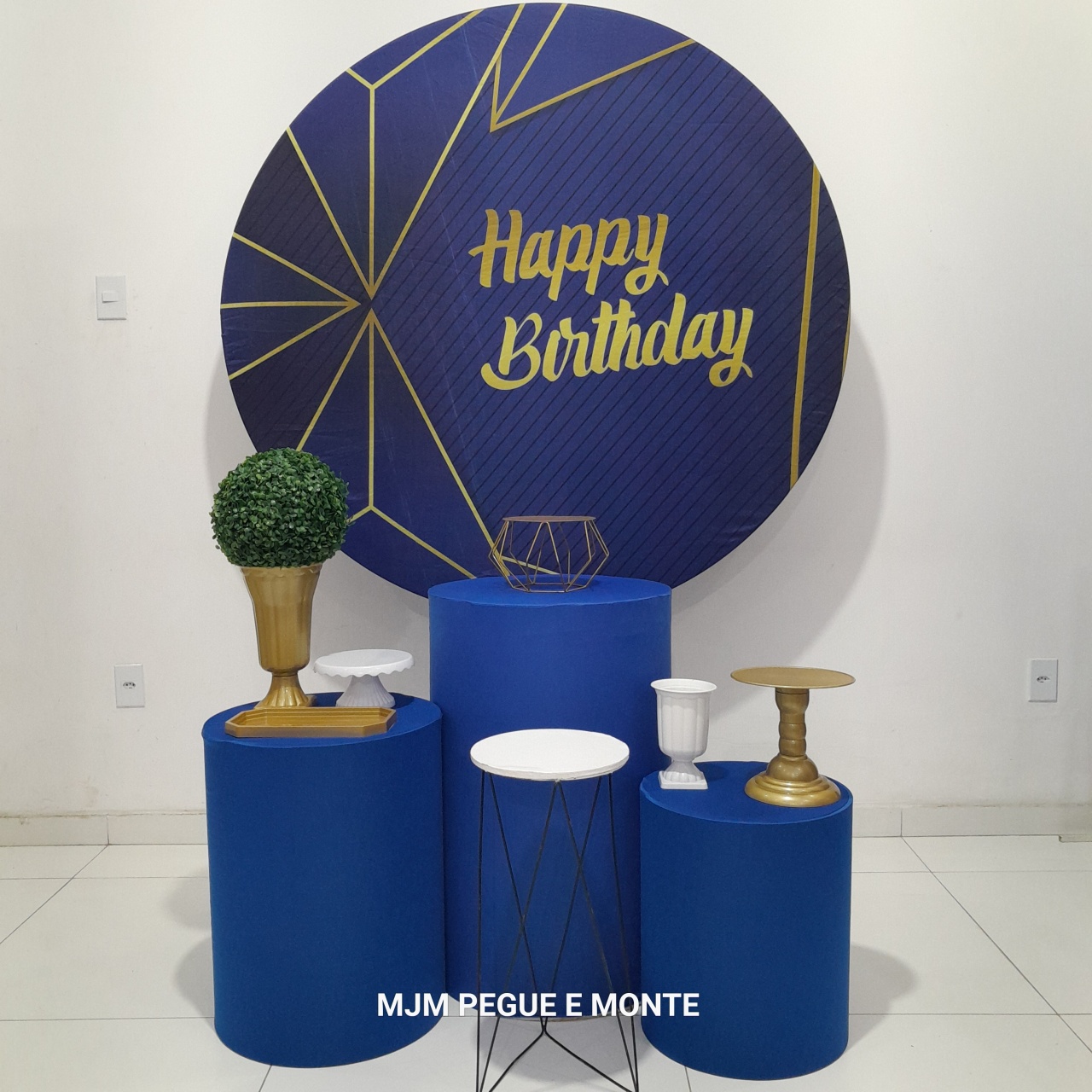 Kit Esmeralda Happy Birthday Azul - MJM PEGUE E MONTE