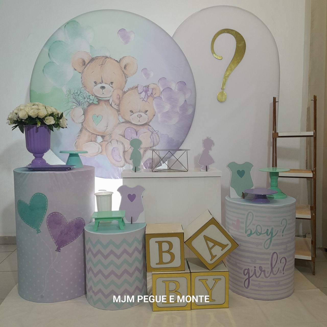 Kit Diamante Ursinhos Lilias E Verde - MJM PEGUE E MONTE