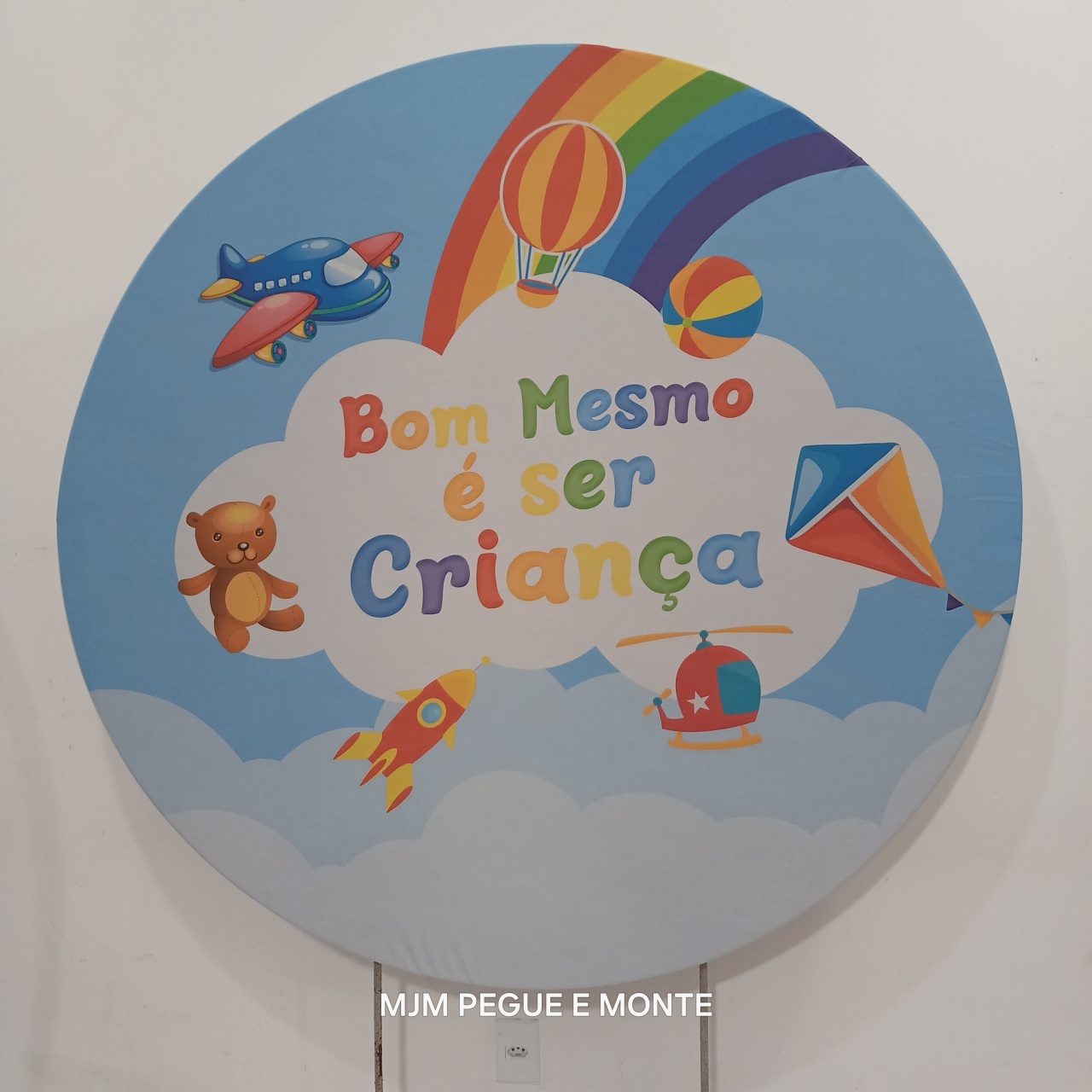 Capa Painel Redondo Bom Mesmo E Ser Criança - MJM PEGUE E MONTE