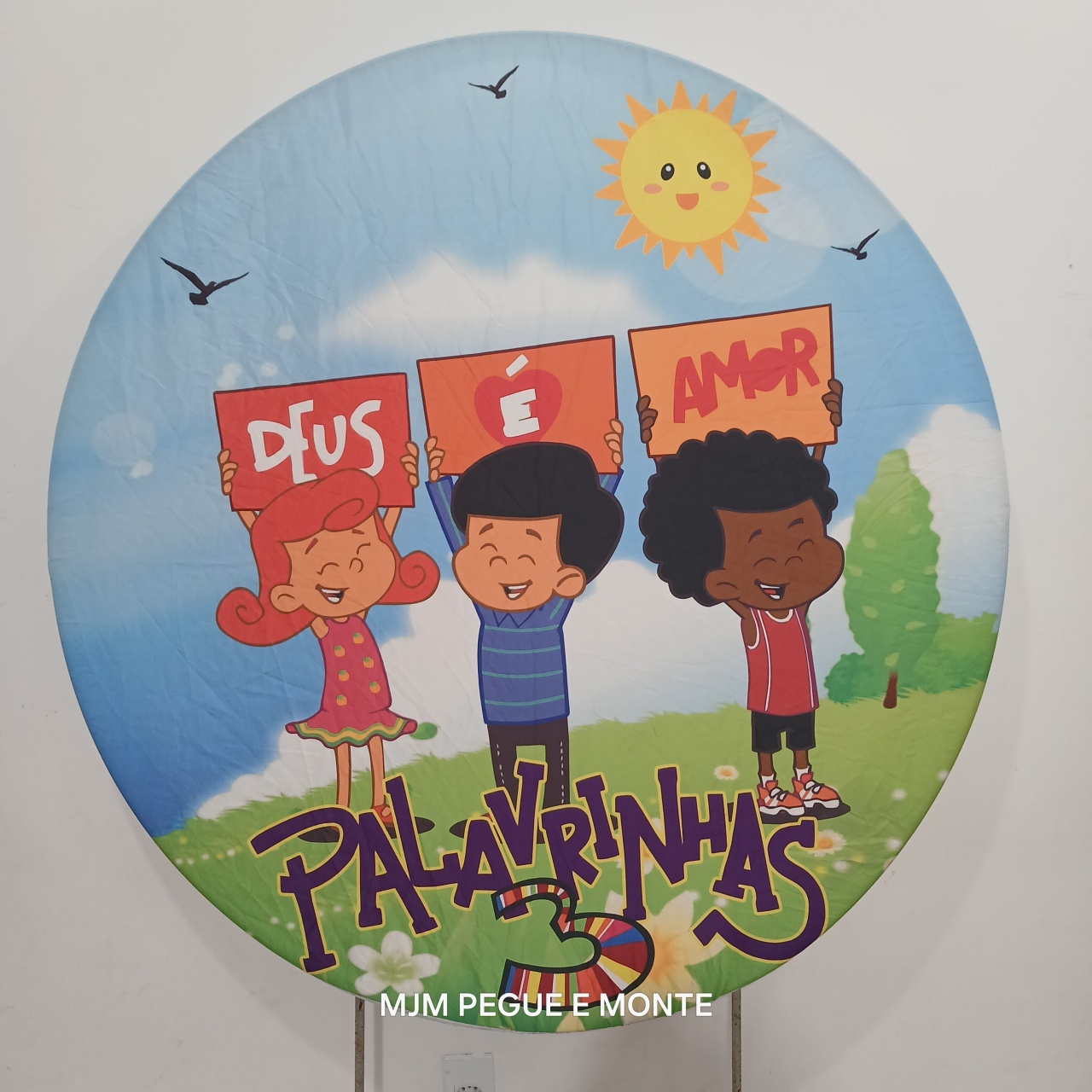 Capa Painel Redondo 3 Palavrinhas - MJM PEGUE E MONTE