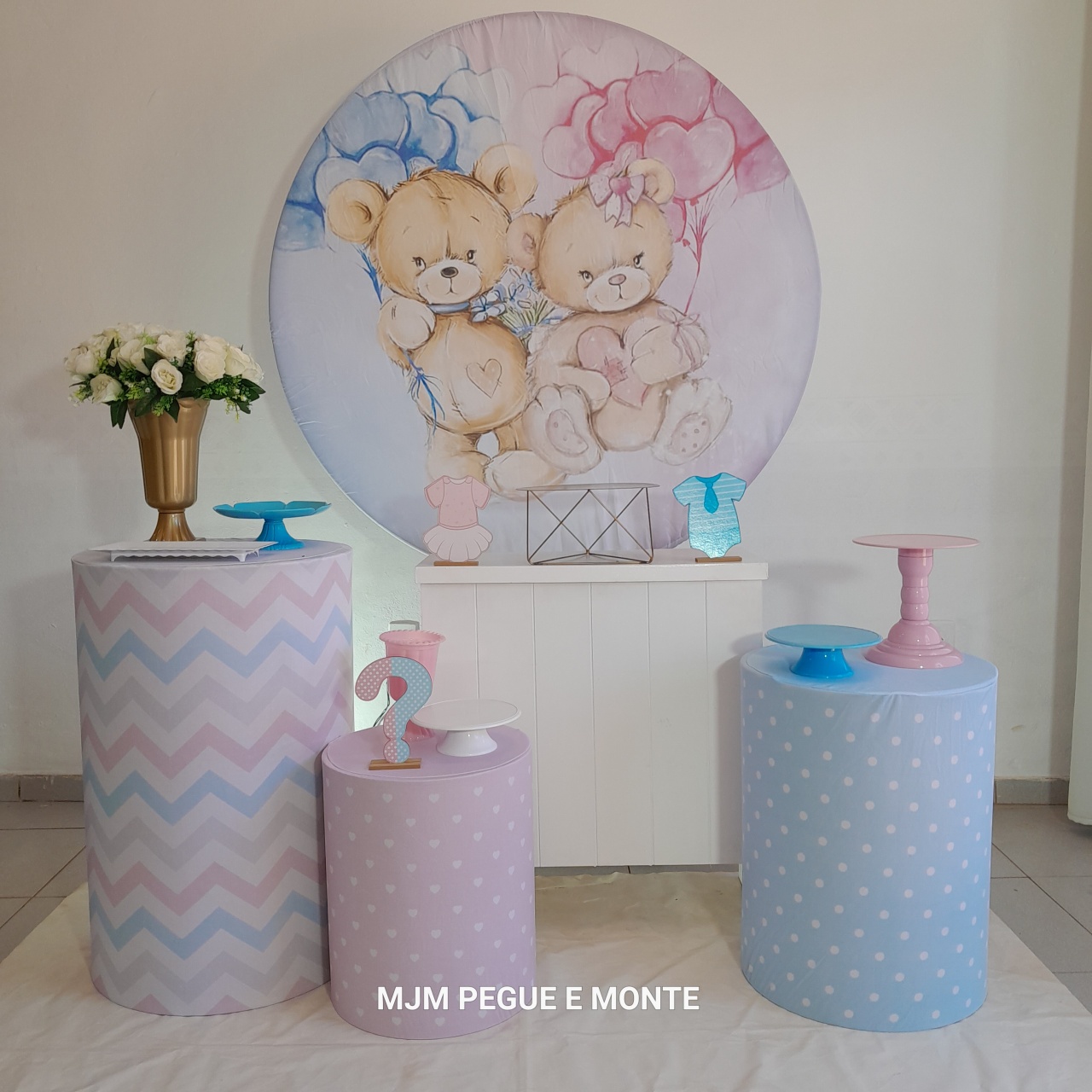 Kit Perola Revelação Ursinho - MJM PEGUE E MONTE
