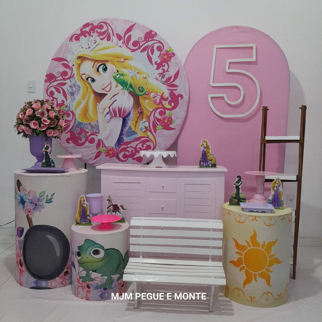 Kit Diamante Rapunzel Rosa - MJM PEGUE E MONTE