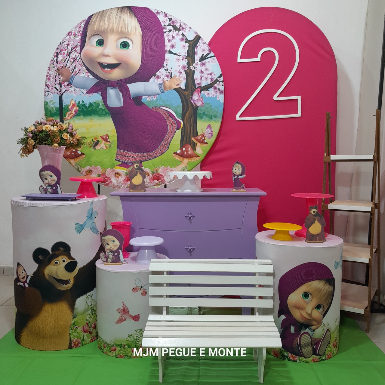 Kit Diamante Masha E O Urso 01 - MJM PEGUE E MONTE