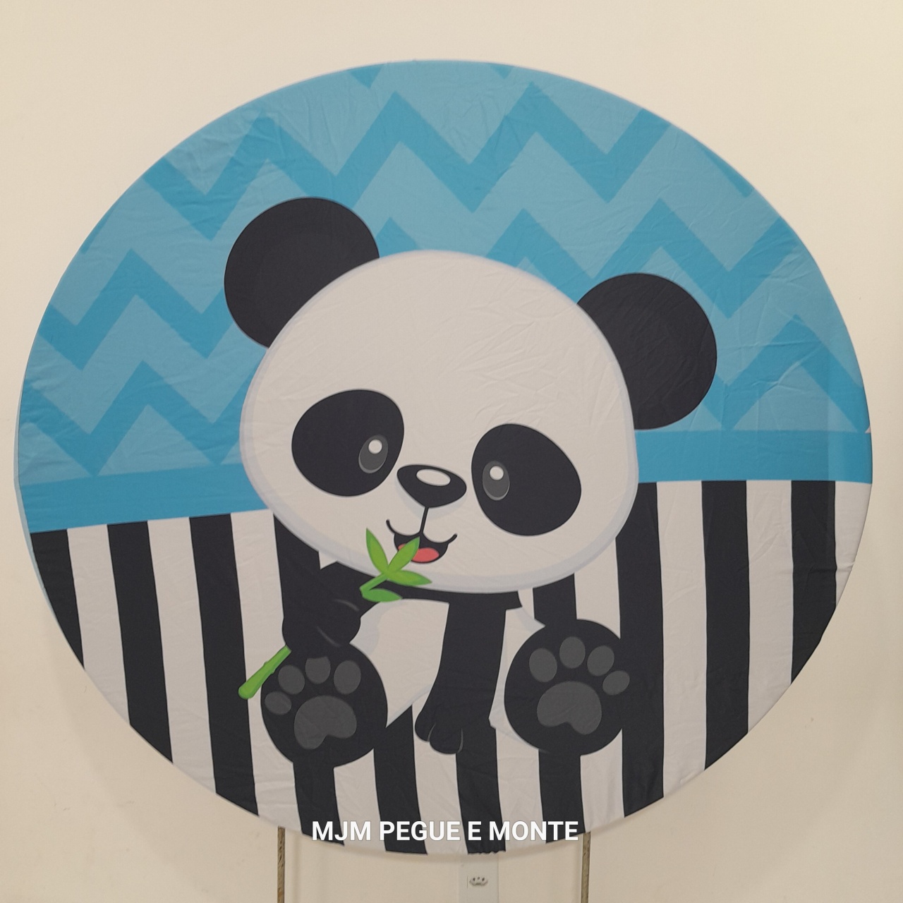 Capa Painel Redondo Panda Azul - MJM PEGUE E MONTE
