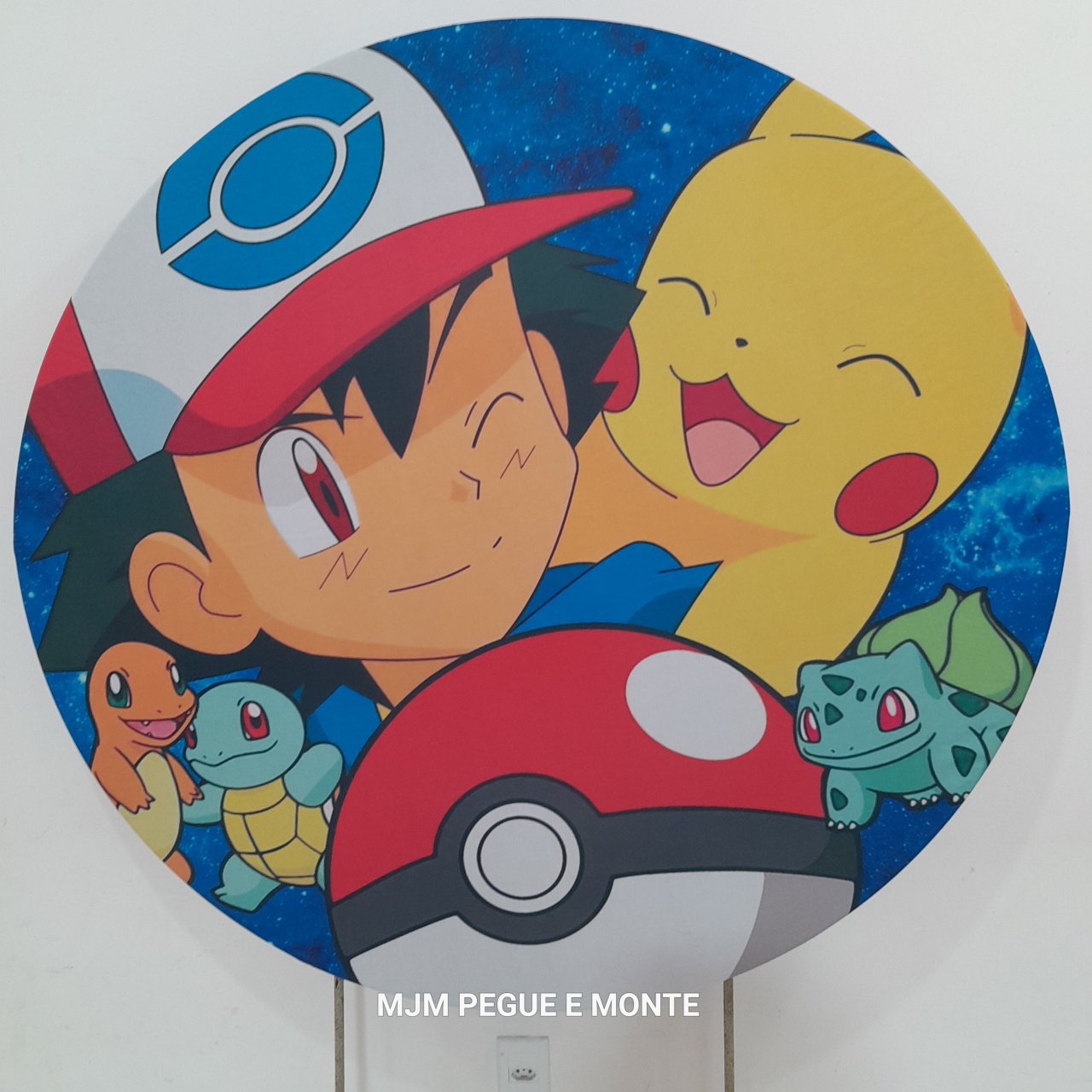 Capa de Painel Redondo Pokemon - MJM PEGUE E MONTE