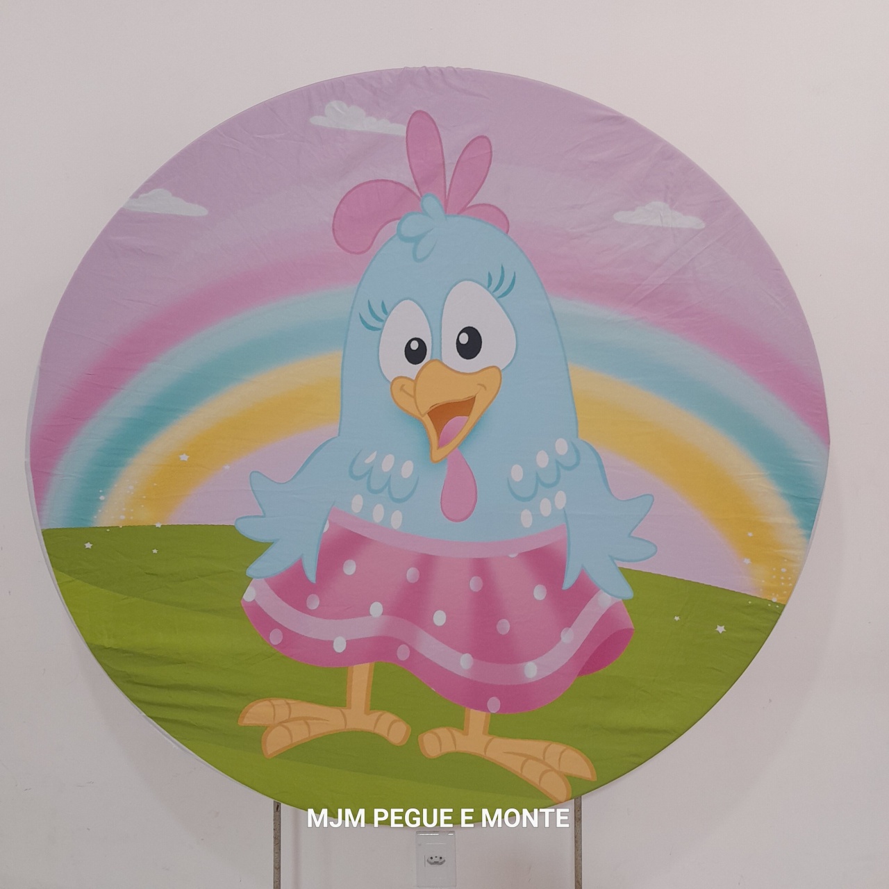 Capa Painel Redondo Galinha Pintadinha Menina - MJM PEGUE E MONTE