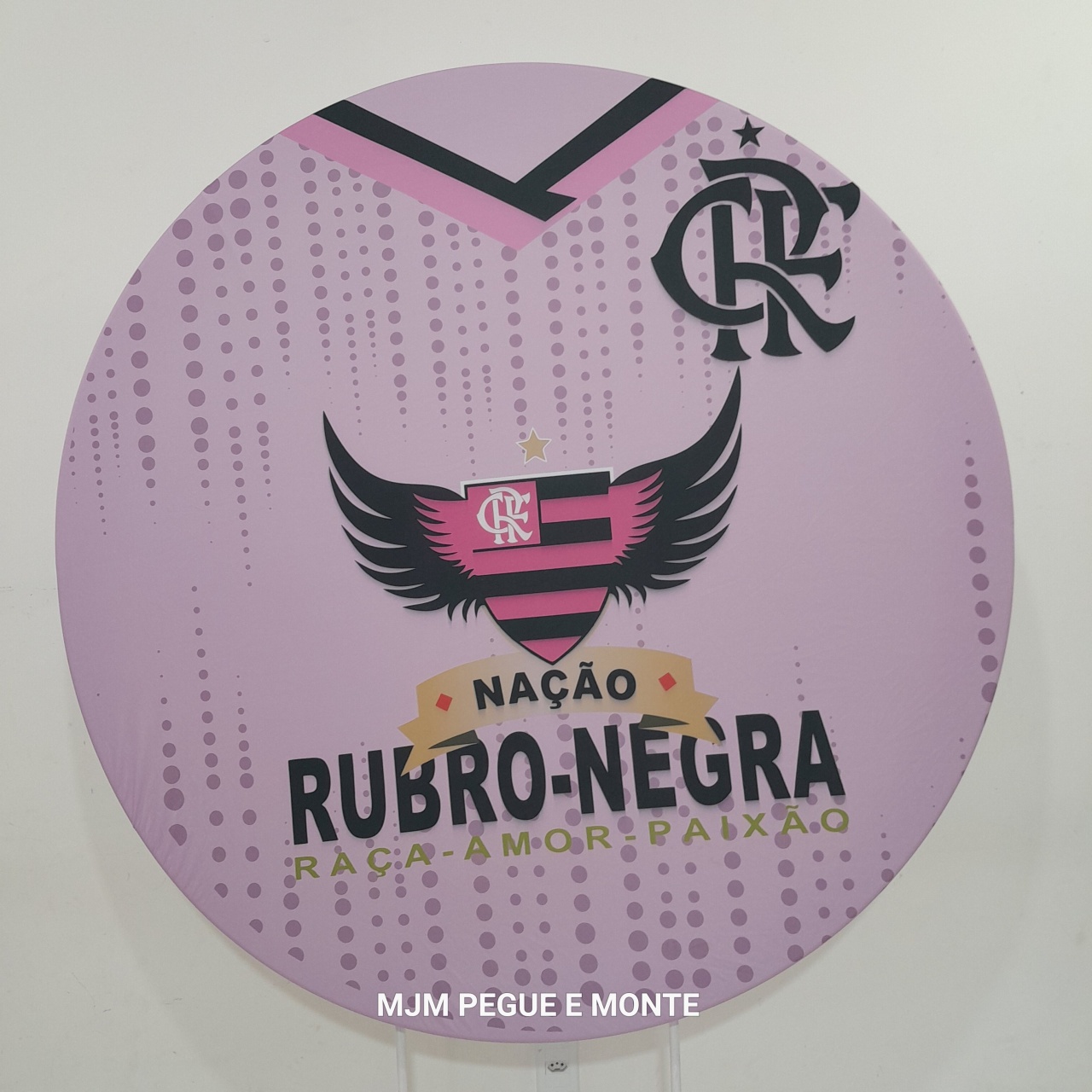 Capa Painel Redondo Flamengo Rosa - MJM PEGUE E MONTE