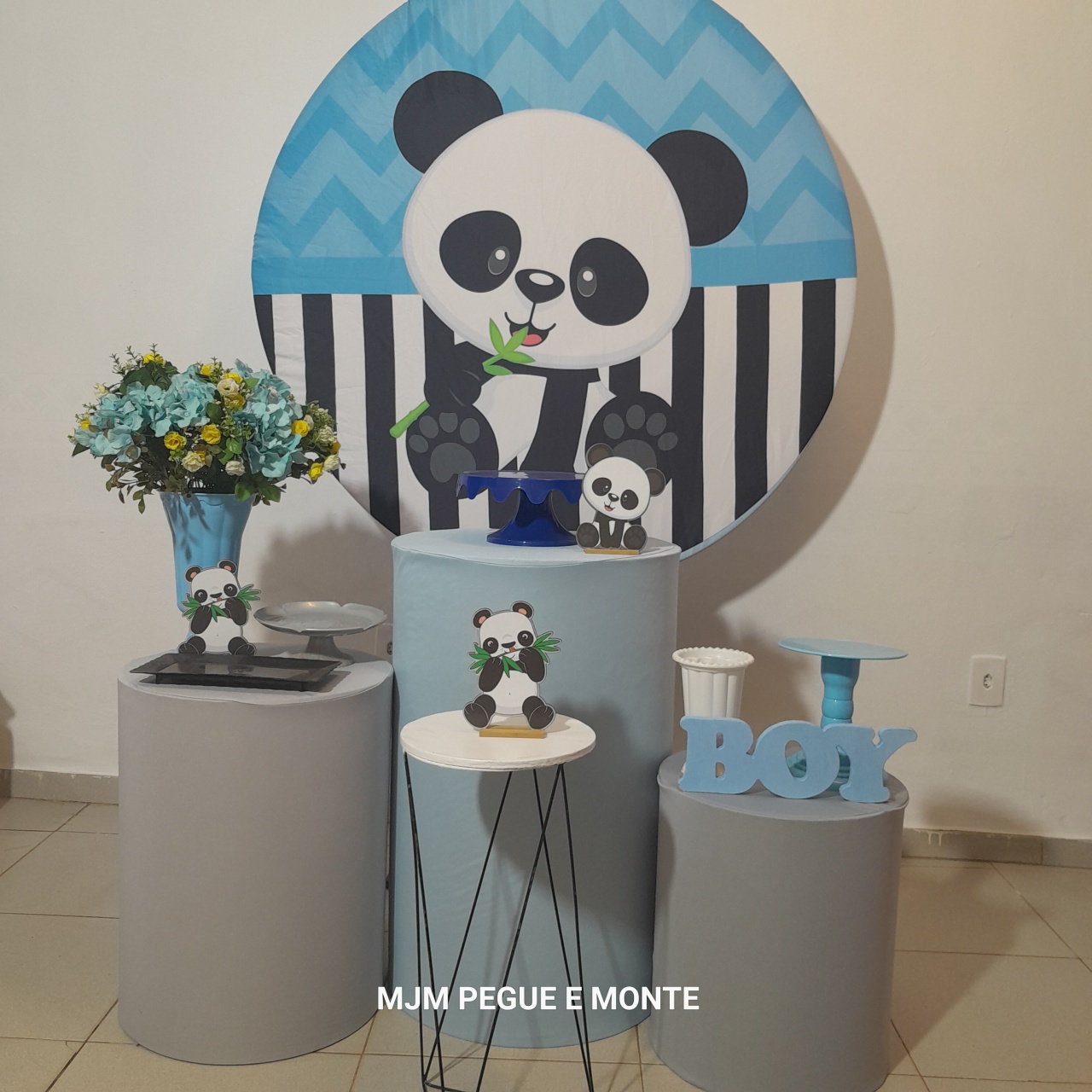 Kit Esmeralda Panda Azul - MJM PEGUE E MONTE