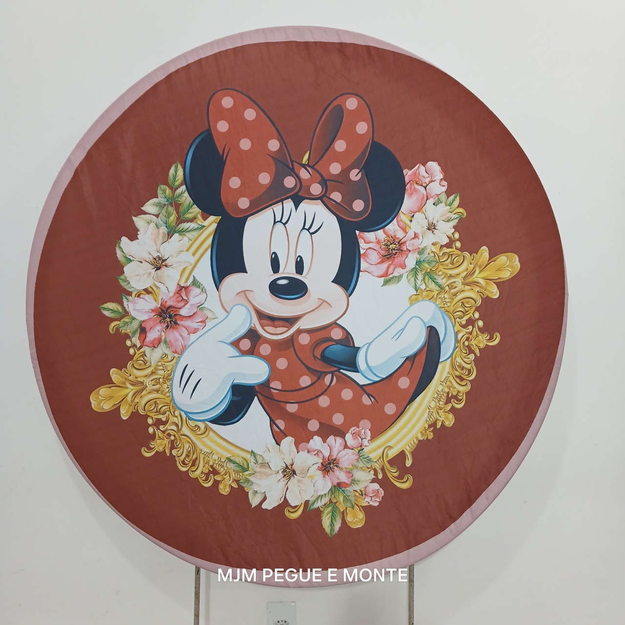 Capa Painel Redondo Minnie Vermelha - MJM PEGUE E MONTE