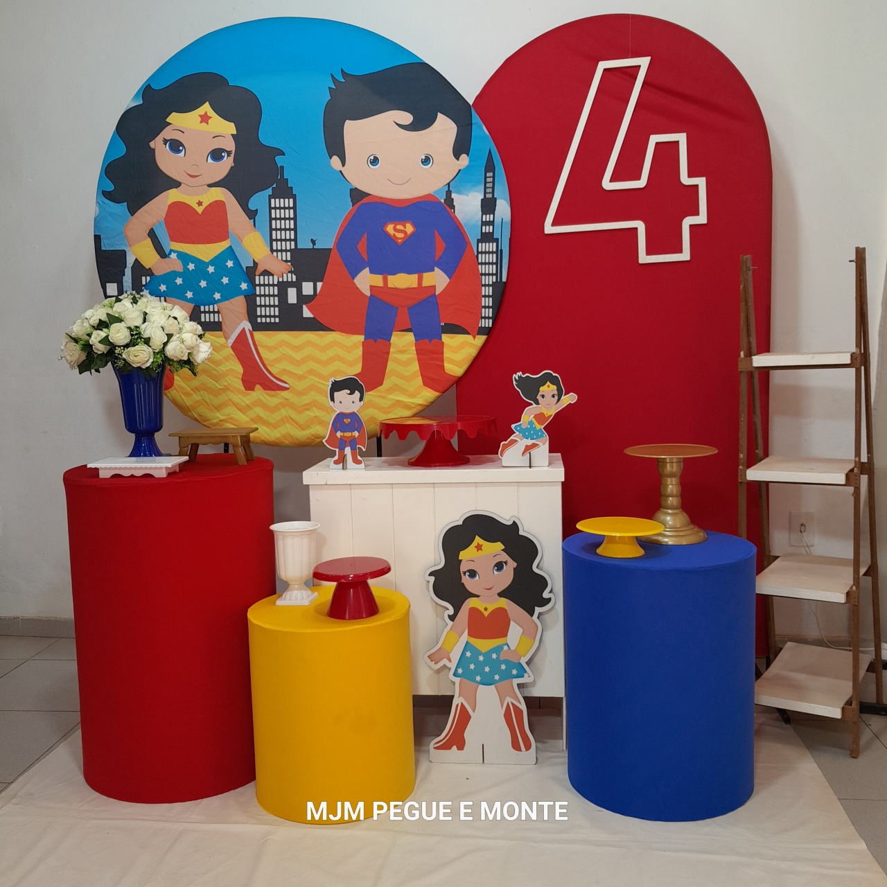 Kit Diamante Mulher Maravilha E Superman Cute - MJM PEGUE E MONTE