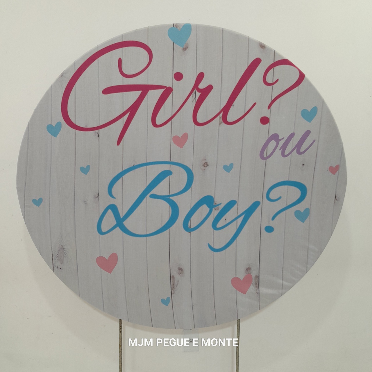 Capa Painel Redondo Cha Revelação Girl Ou Boy Rosa E Azul - MJM PEGUE E MONTE