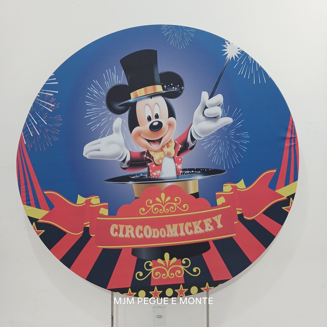 Capa Painel Redondo Circo Do Mickey - MJM PEGUE E MONTE