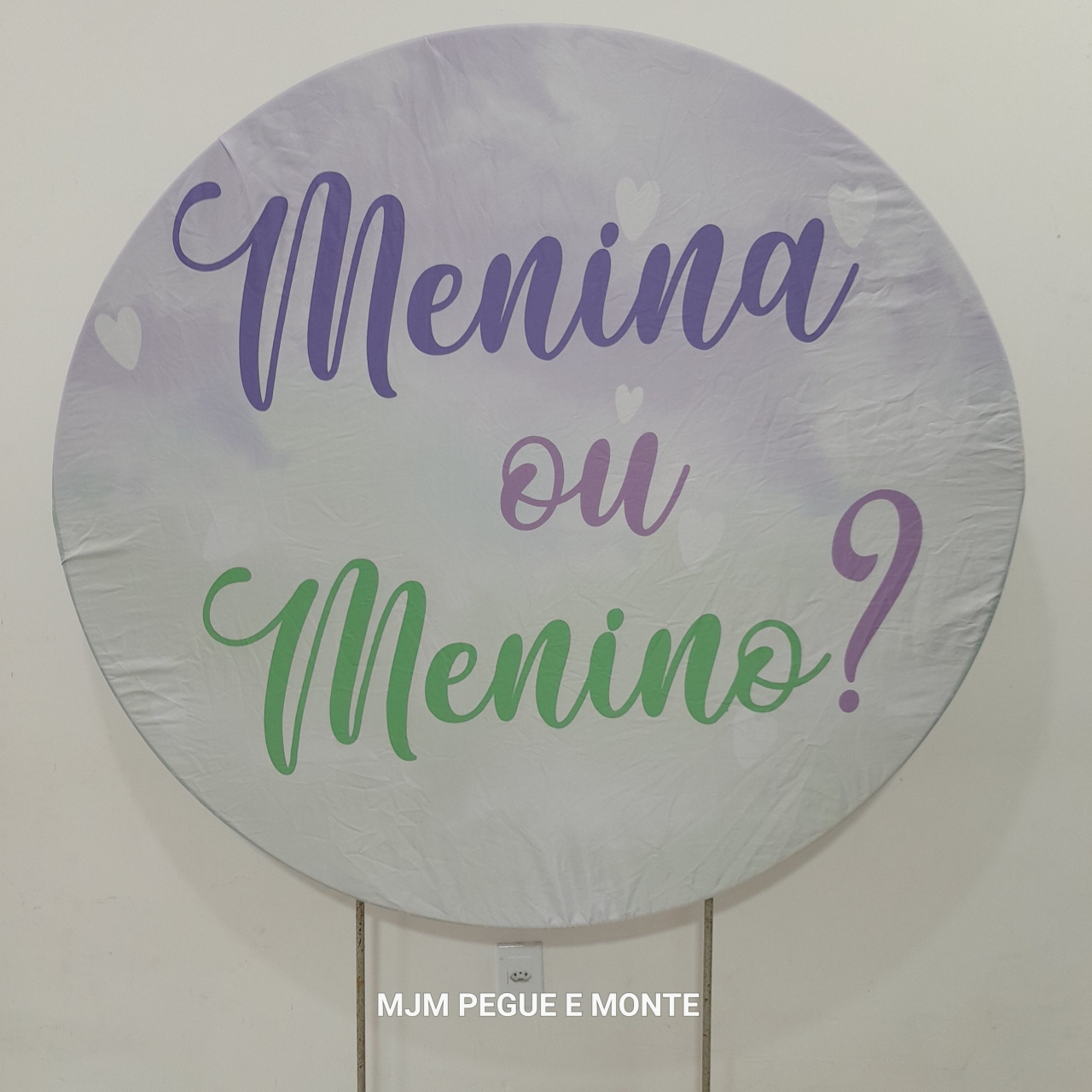 Capa Painel Redondo Cha Revelação Lilas E Verde - MJM PEGUE E MONTE