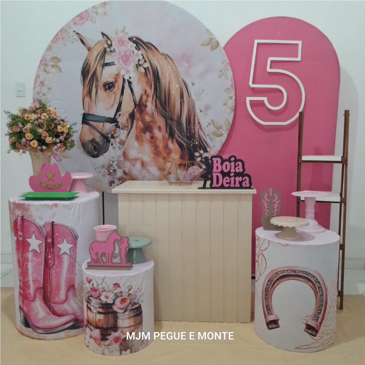 Kit Diamante Cavalo Rosa - MJM PEGUE E MONTE