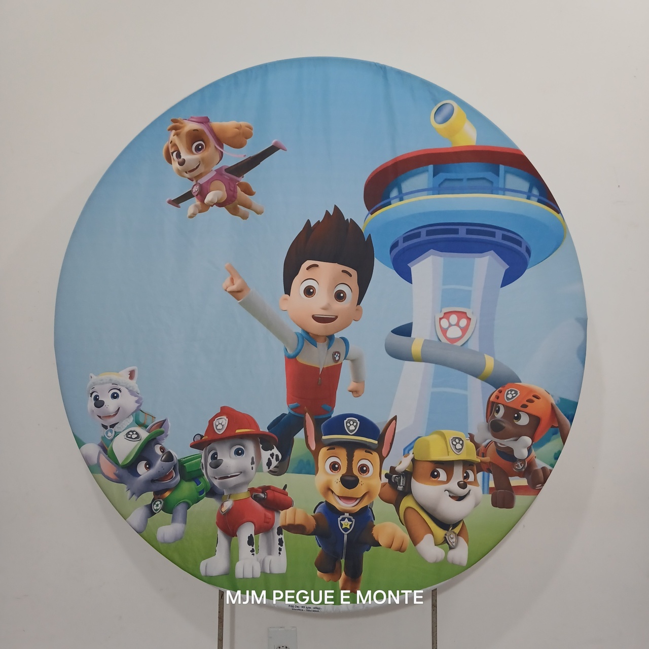 Capa Painel Redondo Patrulha Canina - MJM PEGUE E MONTE