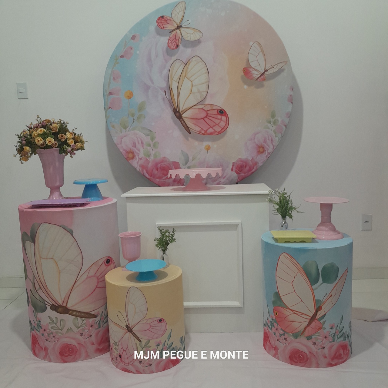Kit Perola Borboleta Rosa - MJM PEGUE E MONTE