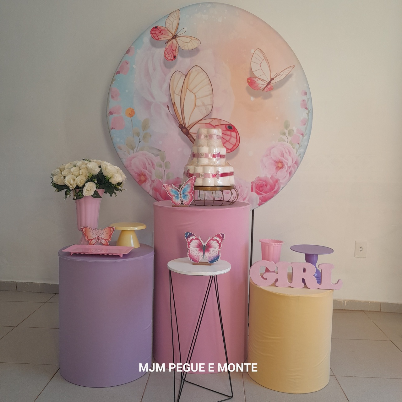 Kit Esmeralda Borboleta Rosa - MJM PEGUE E MONTE