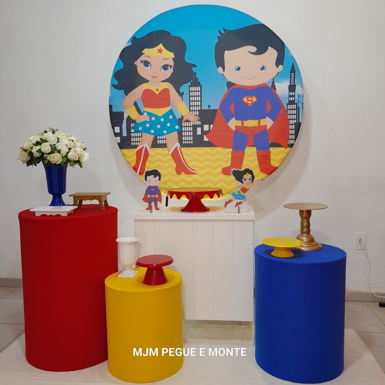 Kit Perola Mulher Maravilha E Superman Cute - MJM PEGUE E MONTE