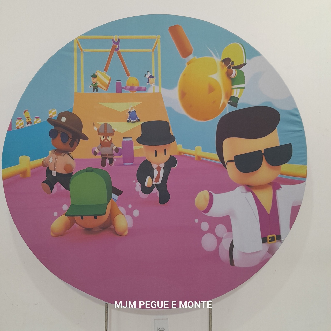 Capa Painel Redondo Stumble Guys - MJM PEGUE E MONTE