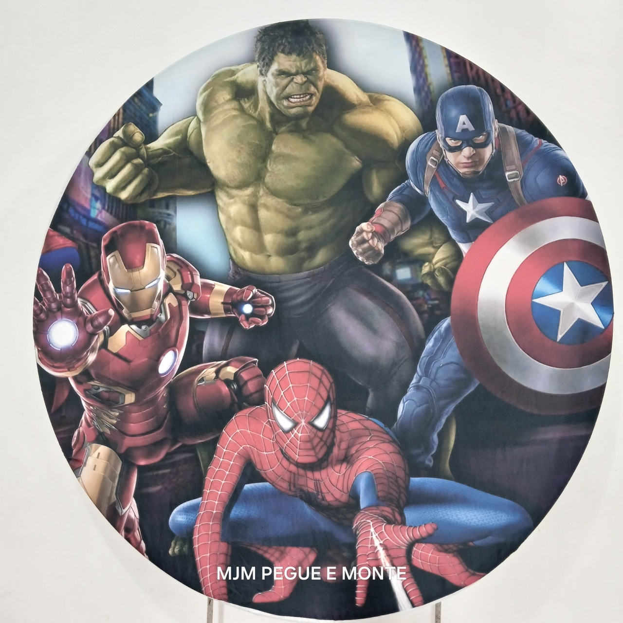 Capa Painel Redondo Vingadores - MJM PEGUE E MONTE