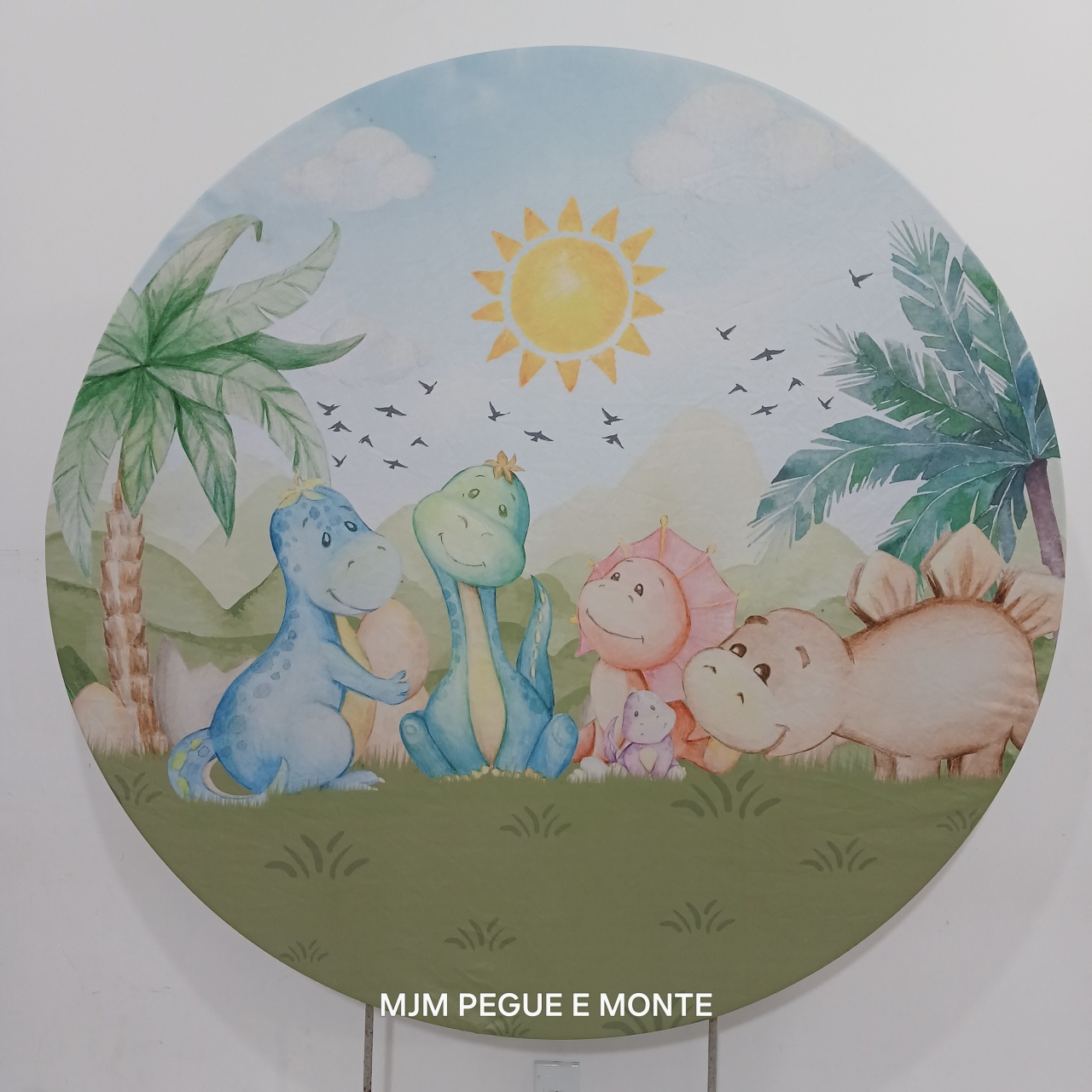 Capa Painel Redondo Dino Baby - MJM PEGUE E MONTE