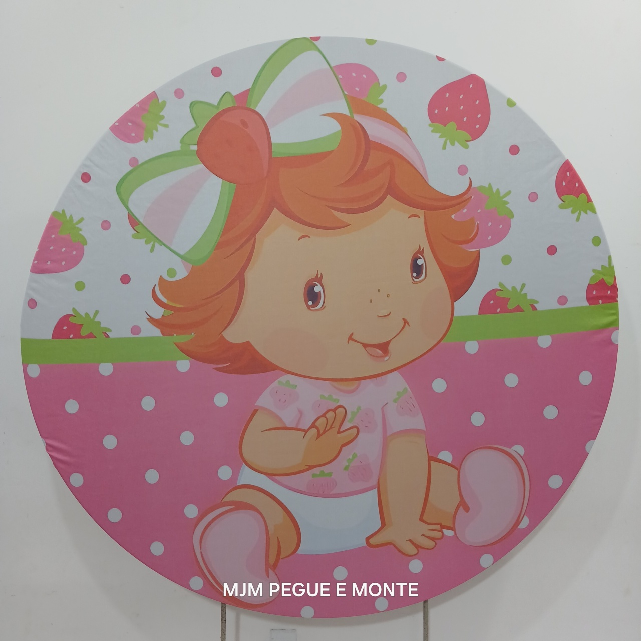 Capa Painel Redondo Moranguinho Baby - MJM PEGUE E MONTE
