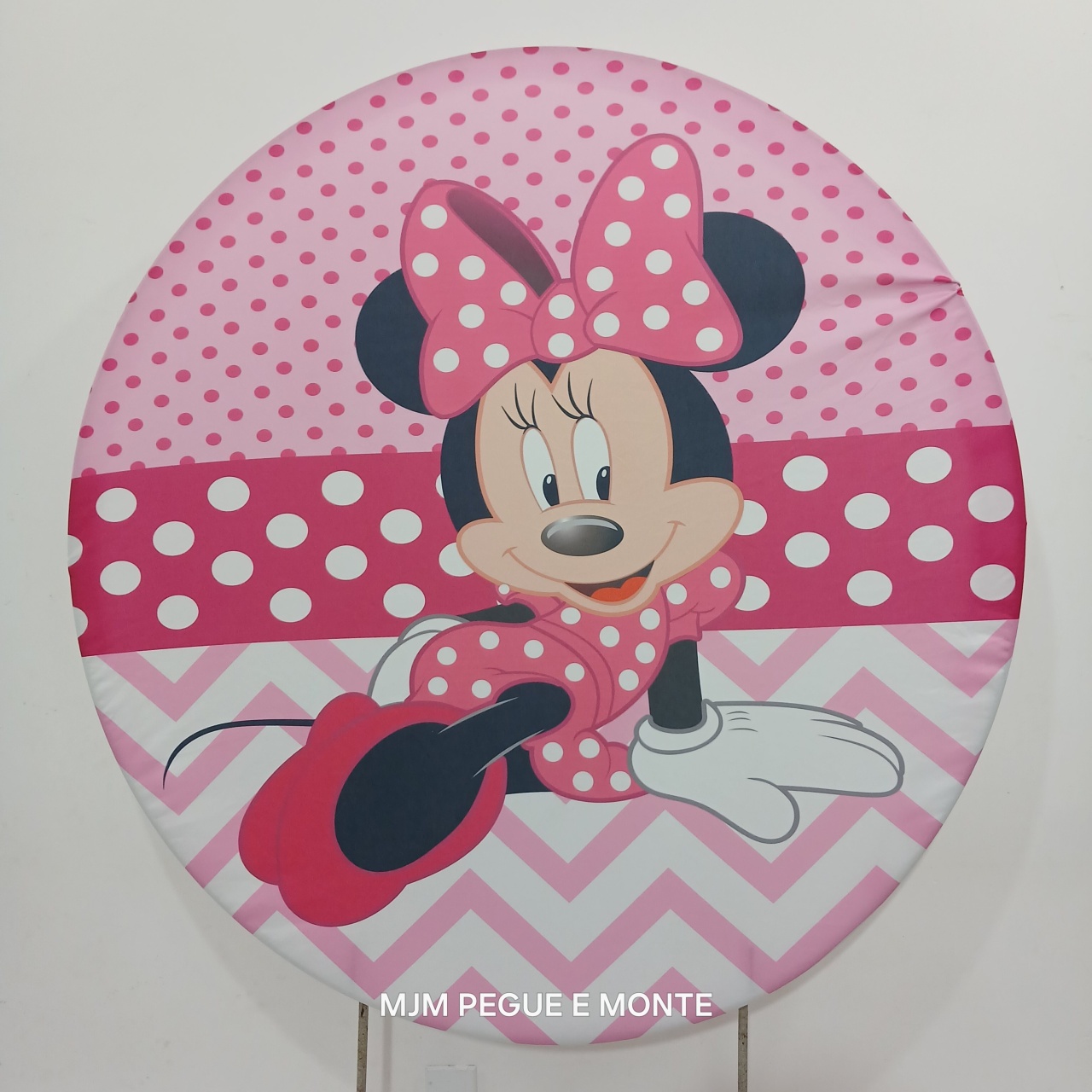 Capa Painel Redondo Minnie Rosa  - MJM PEGUE E MONTE