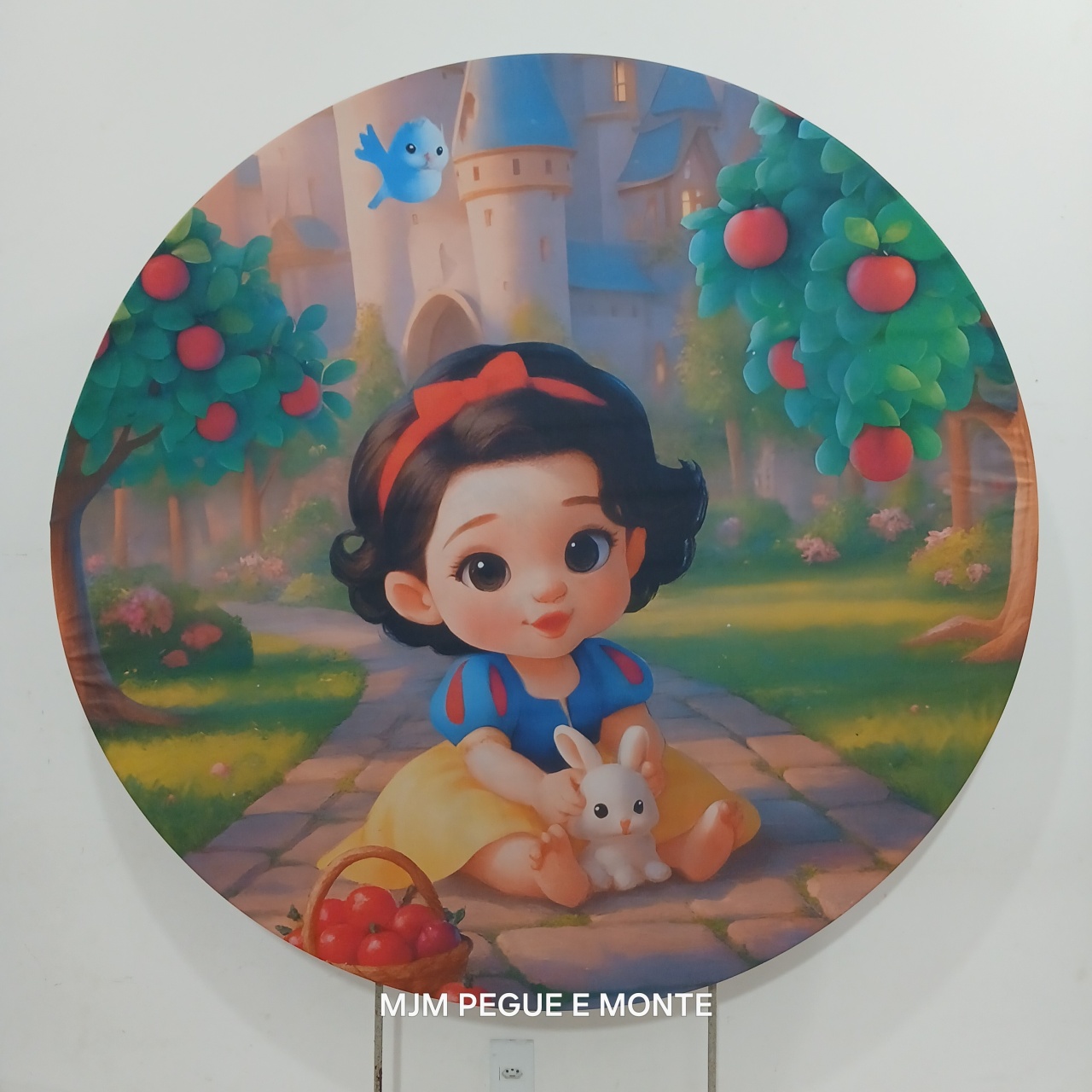 Capa Painel Redondo Branca de Neve Baby - MJM PEGUE E MONTE