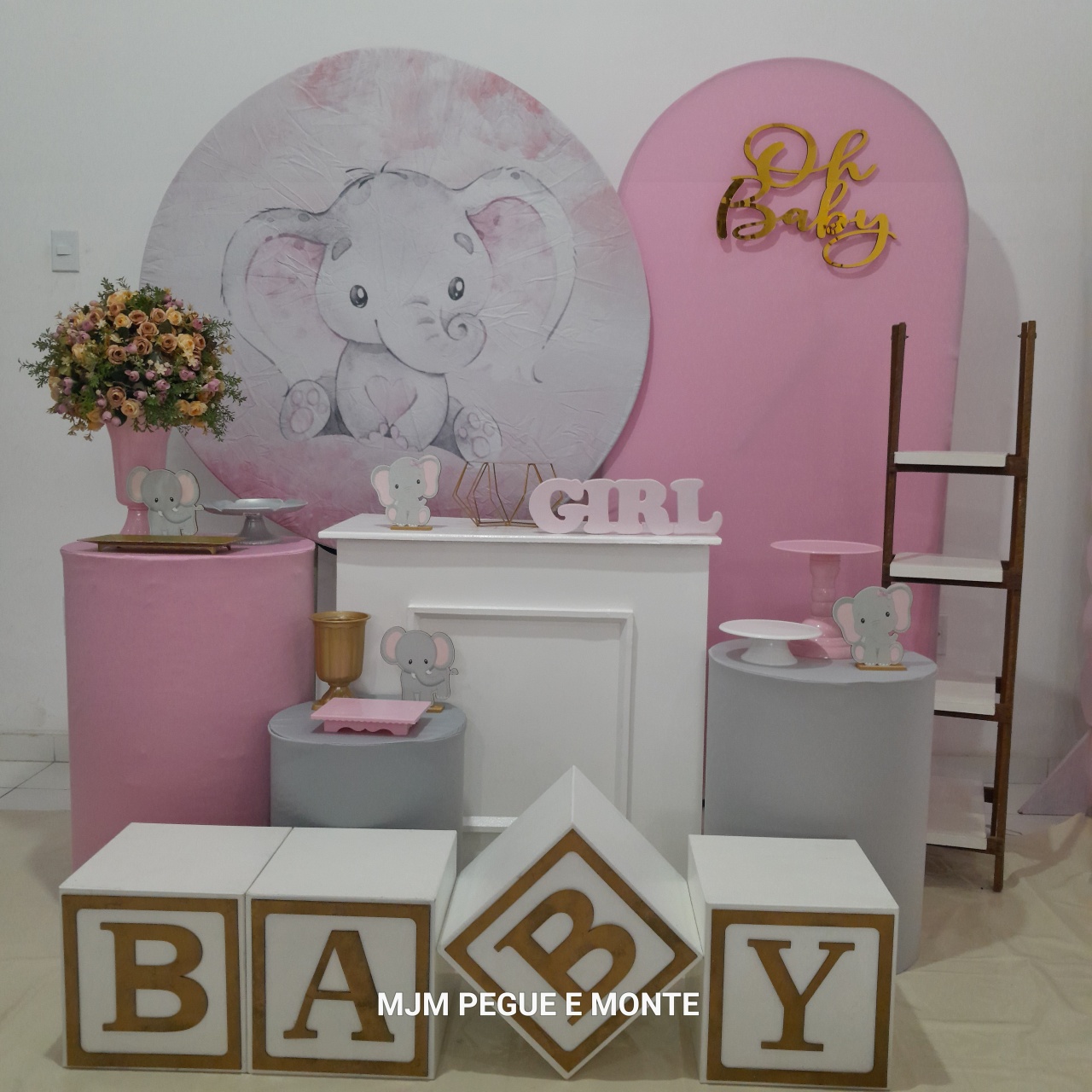 Kit Diamante Elefantinho Rosa - MJM PEGUE E MONTE