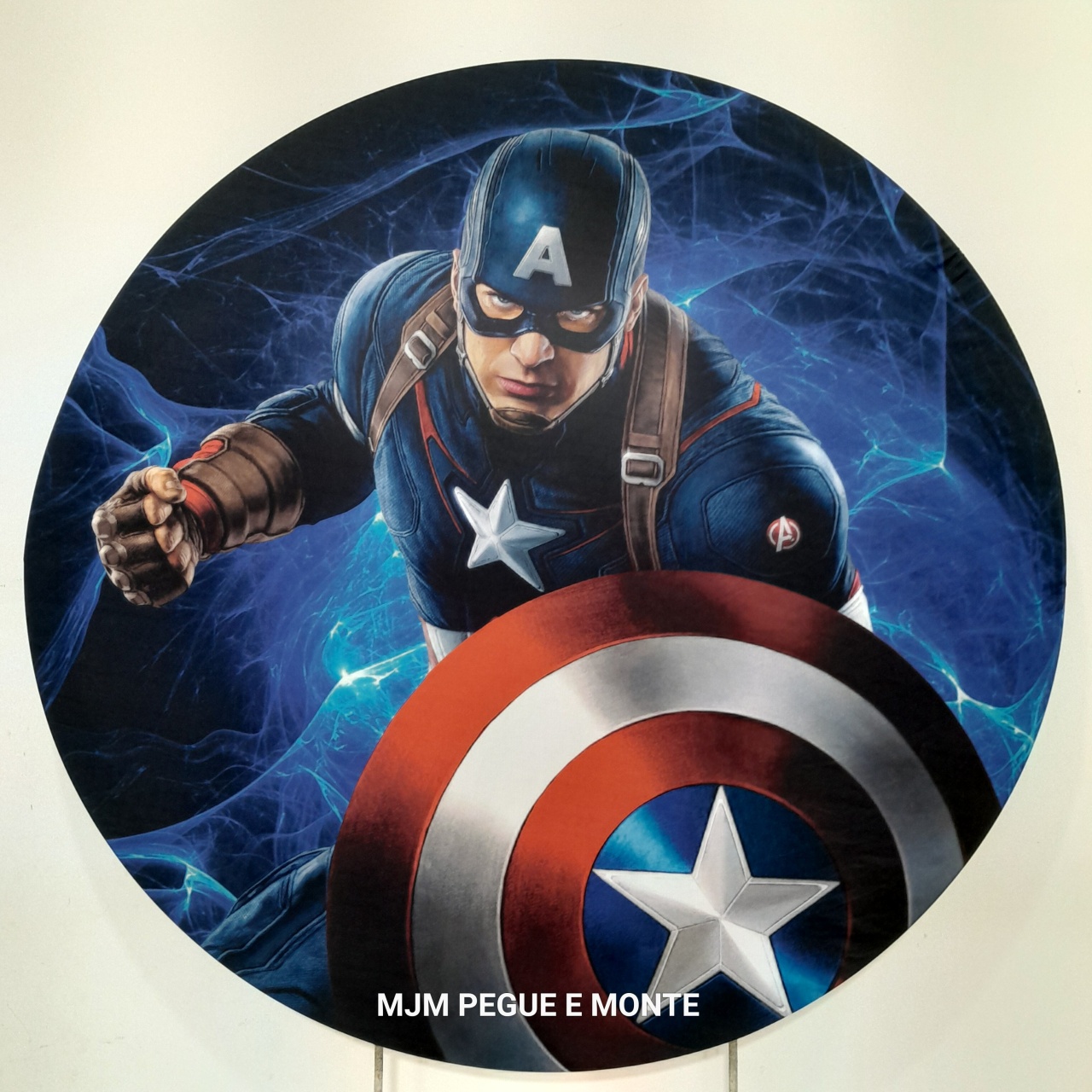 Capa Painel Redondo Capitão America - MJM PEGUE E MONTE