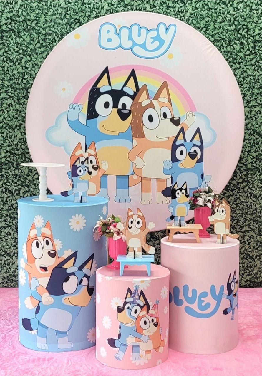 Bluey Rosa - Kit Prata - Up Decor Pegue e Monte