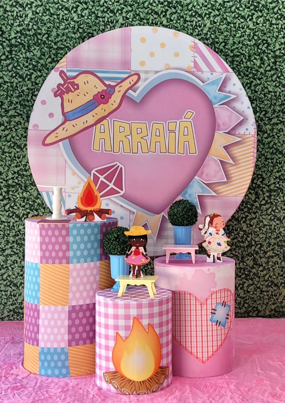 Arraiá Rosa - Kit Prata - Up Decor Pegue e Monte