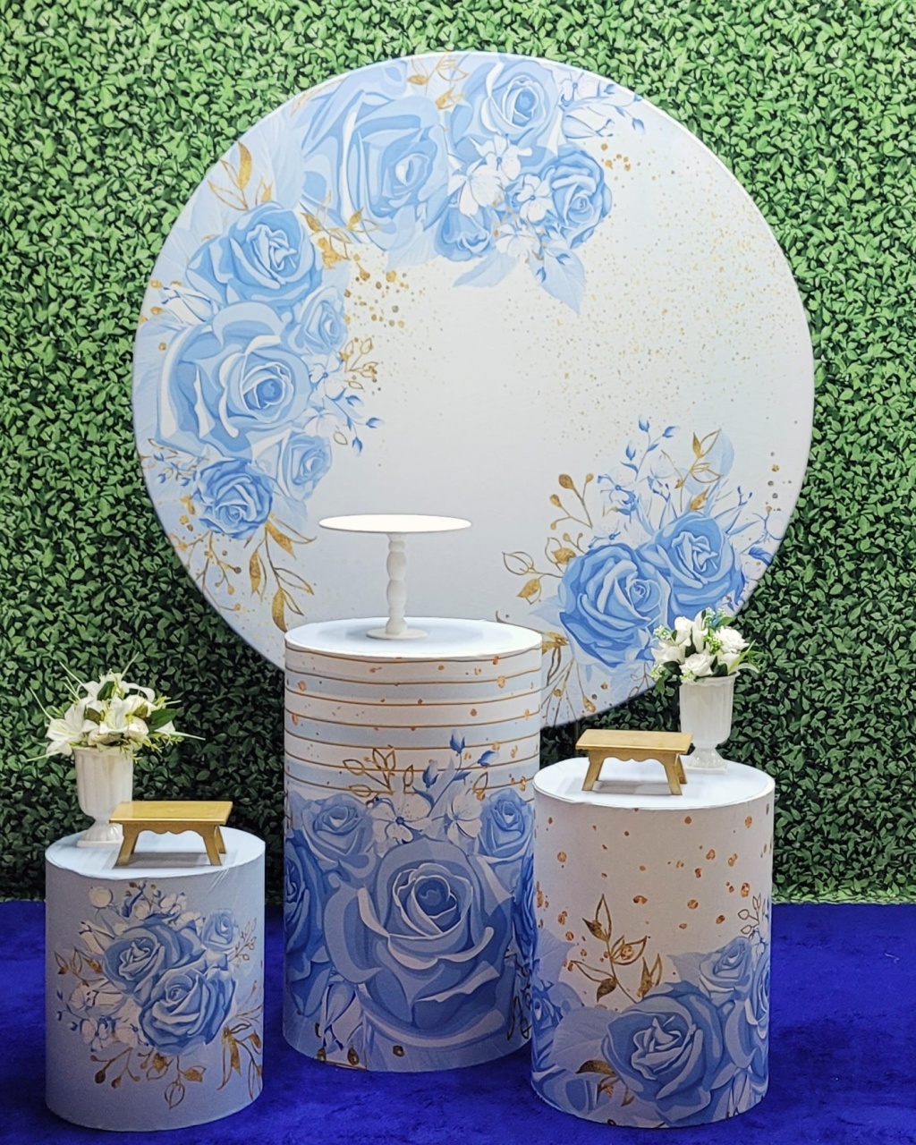 Floral Azul - Kit Prata      - Up Decor Pegue e Monte