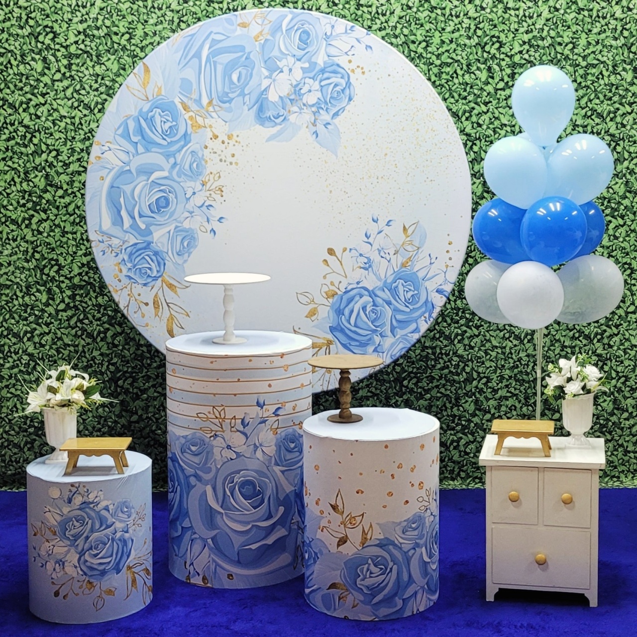 Floral Azul - Kit Ouro - Up Decor Pegue e Monte